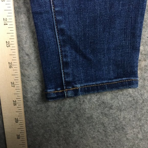 Madewell Jeans 26 2 10" High Rise Skinny Dark Wash Distressed Blue Tencel Lyocel - Picture 9 of 16